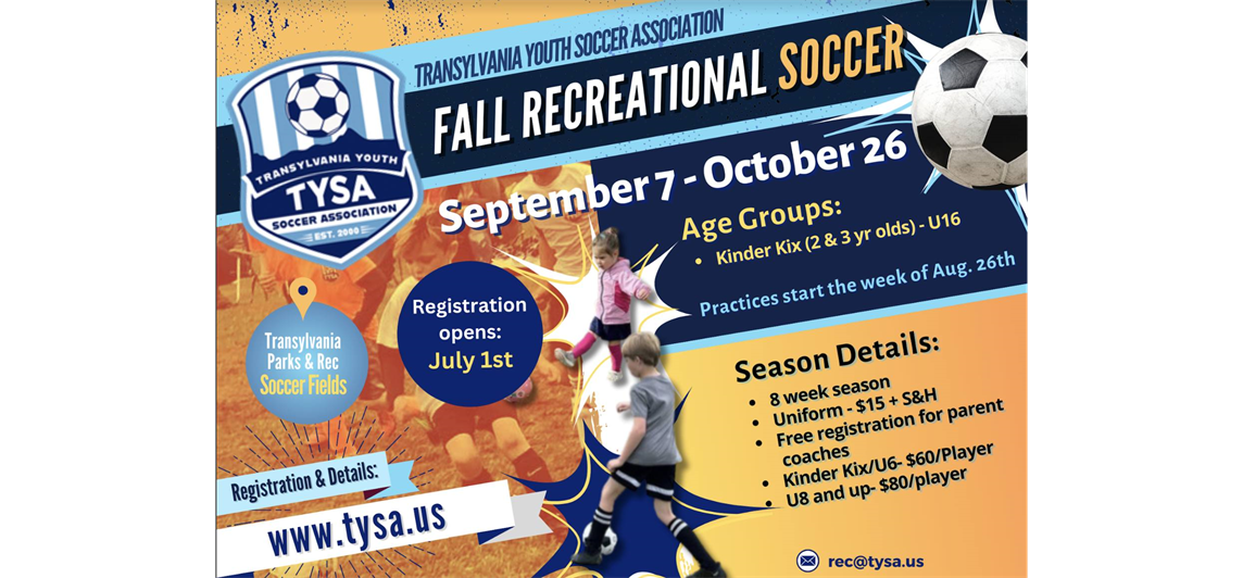 Fall 2024 Recreation Registration is open July 1st!